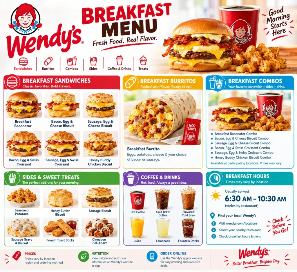 Wendy’s Breakfast Menu