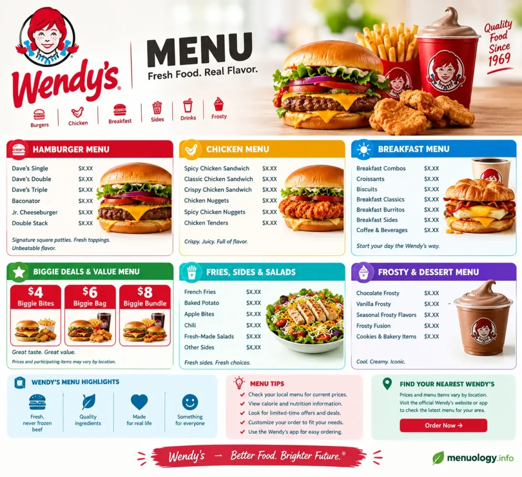 Wendy’s menu